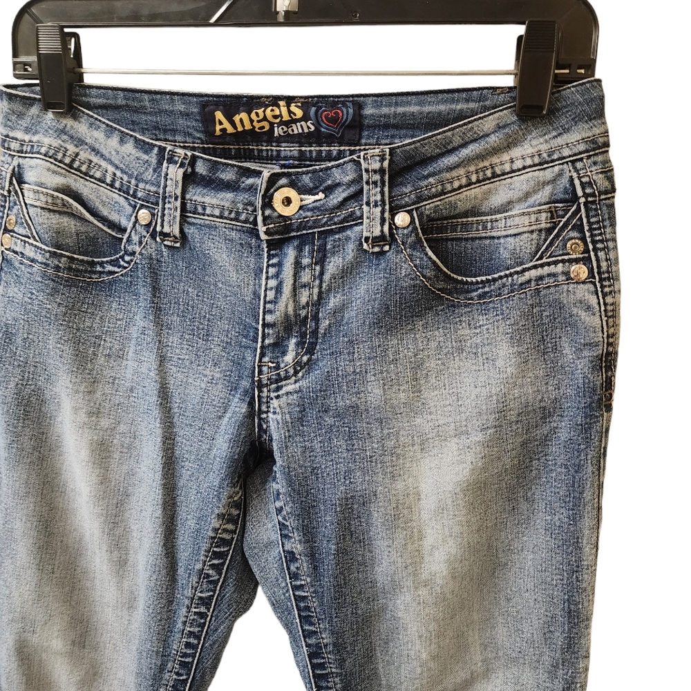 Angels Blue Jean y2k Capris Size 9? - Picture 2 of 4